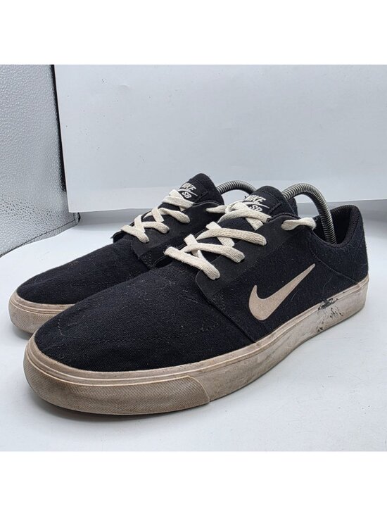Nike SB Portmore Canvas Mens Size 10.5 Black White Skate Sneakers Casual Walking main image 10